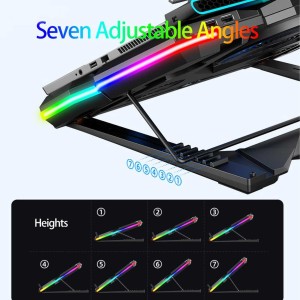 پایه خنک کننده لپ تاپ کول کولد RGB مدل 13-K44